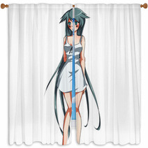 Embarrassed Sexy Girl Window Curtains 70325954