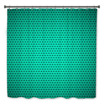 Emerald Background With Circle Perforated Pattern Bath Decor 59237319