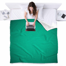 Emerald Background With Circle Perforated Pattern Blankets 59237319