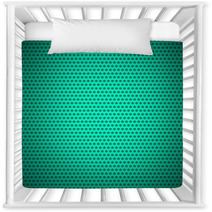 Emerald Background With Circle Perforated Pattern Nursery Decor 59237319
