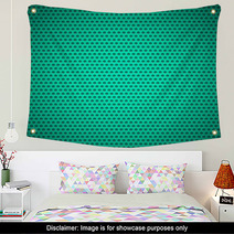 Emerald Background With Circle Perforated Pattern Wall Art 59237319