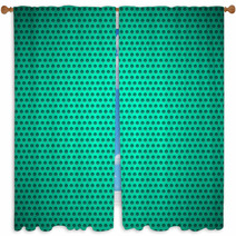 Emerald Background With Circle Perforated Pattern Window Curtains 59237319