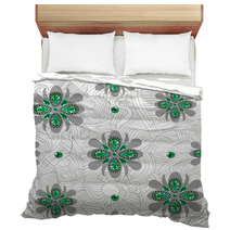 Emerald Flowers Pattern Bedding 53487566