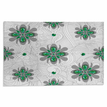 Emerald Flowers Pattern Rugs 53487566