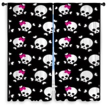 Emo Background With Skulls Window Curtains 19026712