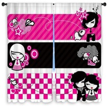 Emo Banners Window Curtains 19026679