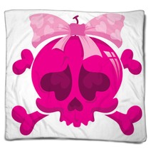 Emo Girl Skull Vector Blankets 53694490