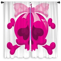 Emo Girl Skull Vector Window Curtains 53694490