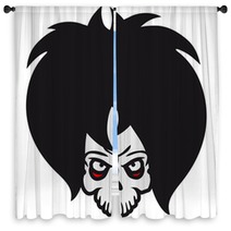 Emo Skull Window Curtains 54250026