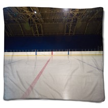 Empty Ice Rink Hockey Arena Blankets 92323530