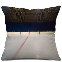 Empty Ice Rink Hockey Arena Pillows 92323530