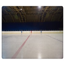 Empty Ice Rink Hockey Arena Rugs 92323530