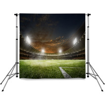 Empty Night Grand Soccer Arena In Lights Backdrops 98469675