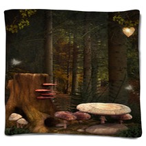 Enchanted Nature Series - Enchanted Mushrooms Place Blankets 57861967