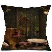 Enchanted Nature Series - Enchanted Mushrooms Place Pillows 57861967