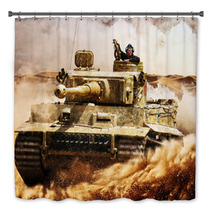 Enemy Tanks Moving In The Desert Bath Decor 80029249