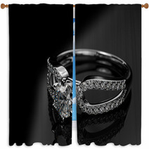 Engagement diamond ring Window Curtains 48776076