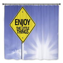 Enjoy The Little Things Road Sign With Sun Background Bath Decor 67877577