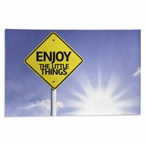 Enjoy The Little Things Road Sign With Sun Background Rugs 67877577