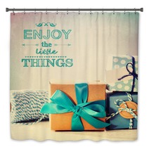 Enjoy The Little Things With Blue Handmade Gift Boxes Bath Decor 73332997