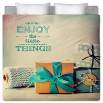 Enjoy The Little Things With Blue Handmade Gift Boxes Bedding 73332997