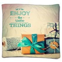 Enjoy The Little Things With Blue Handmade Gift Boxes Blankets 73332997