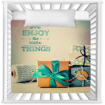 Enjoy The Little Things With Blue Handmade Gift Boxes Nursery Decor 73332997