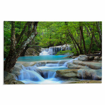 Erawan Waterfall, Kanchanaburi, Thailand Rugs 34907501