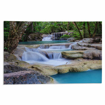 Erawan Waterfall, Kanchanaburi, Thailand Rugs 60730656