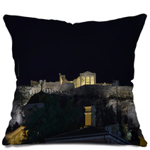 Erechtheion Illuminated, Athens Acropolis Greece Pillows 67480608