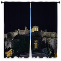 Erechtheion Illuminated, Athens Acropolis Greece Window Curtains 67480608