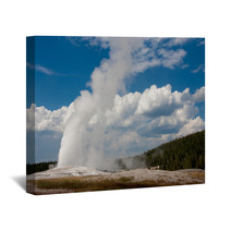 Erupting Old Faithful At Yellowstone National Park Wall Art 69024228