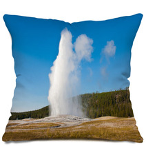 Eruption Of Old Faithful Geyser At Yellowstone National Park Pillows 51528322