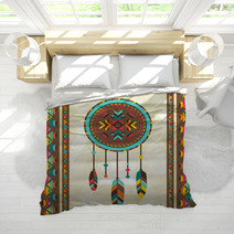 Ethnic Background With Dreamcatcher In Navajo Design. Bedding 61943153