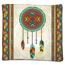 Ethnic Background With Dreamcatcher In Navajo Design. Blankets 61943153