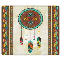 Ethnic Background With Dreamcatcher In Navajo Design. Rugs 61943153
