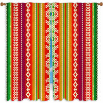 Ethnic Fabric Pattern Window Curtains 70839421