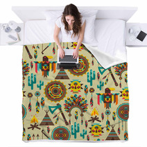 Ethnic Seamless Pattern In Native Style. Blankets 61943105