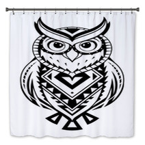 Ethnic Style Owl Tattoo Bath Decor 190985780