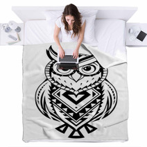 Ethnic Style Owl Tattoo Blankets 190985780
