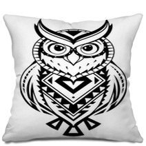 Ethnic Style Owl Tattoo Pillows 190985780