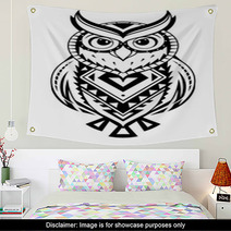 Ethnic Style Owl Tattoo Wall Art 190985780