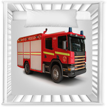 European Firetruck On A White Background Nursery Decor 46844625