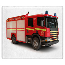 European Firetruck On A White Background Rugs 46844625