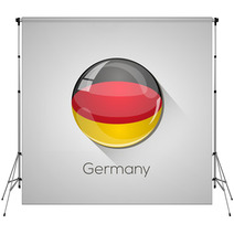 European Flags Set (detailed Glossy Button With Long Shadow) Backdrops 56050642