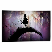 Evening In The Magical Forest Silhouette Art Photo Manipulation Rugs 141904657