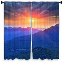 Evening Scene In Mountains Window Curtains 53849305