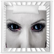 Evil Black Female Zombie Eyes. Nursery Decor 55492802