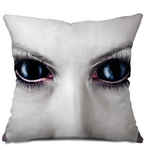 Evil Black Female Zombie Eyes. Pillows 55492802