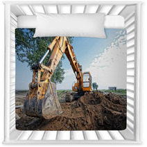 Excavator Digs A Hole Nursery Decor 59324128